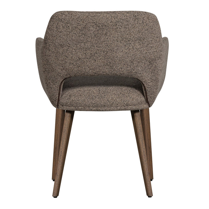 WOOOD Murat Eetkamerstoelen Houten Bruine Poot - Taupe - Set van 6