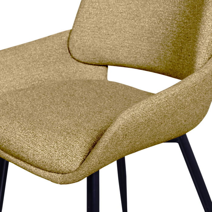 WOOOD Parade Eetkamerstoelen - Melange Stof - Mosterd - Set van 6