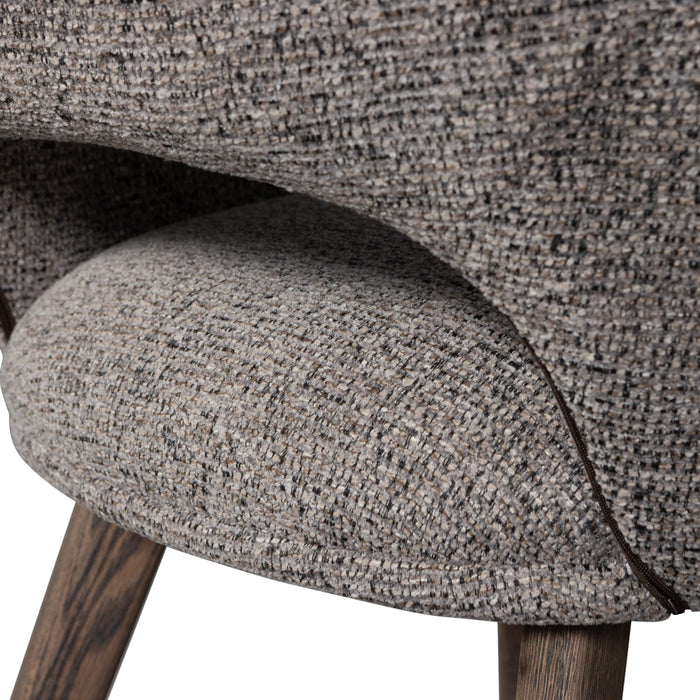 WOOOD Murat Eetkamerstoelen Houten Bruine Poot - Taupe - Set van 6