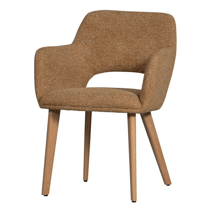 WOOOD Murat Eetkamerstoelen Houten Naturel Poot - Geel - Set van 6