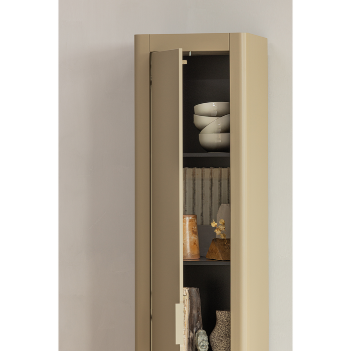 WOOOD Gunnar Smalle Hoge Kast - Grenen - Mud -217x45x39