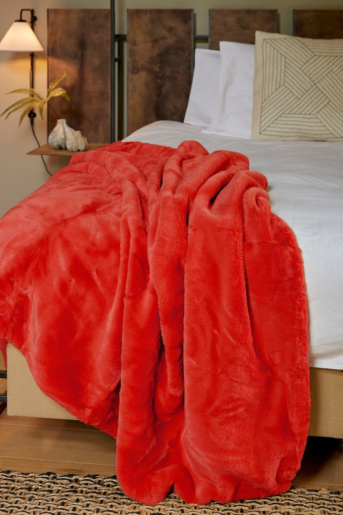 Mica Decorations Bronte Fleece Deken - L200 x B150 cm - Rood
