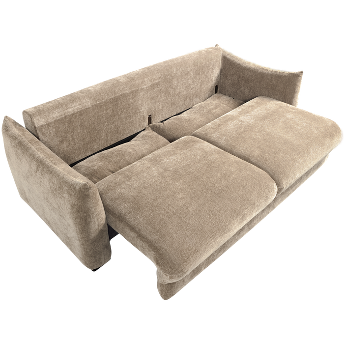 WOOOD Jonne 3-Zits Slaapbank - Chennile - Naturel - 92x233x105