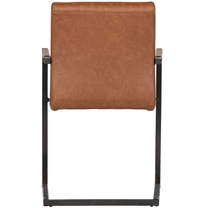 WOOOD Bas Eetkamerstoelen - Pu - Cognac - Set van 6