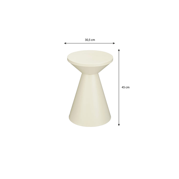 Mica Decorations Jim Bijzettafel - H45 x Ø31 cm - IJzer - Off-white