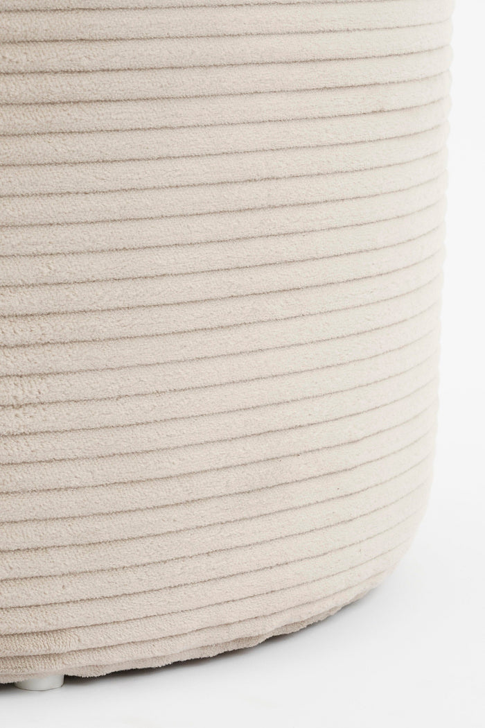 Mica Decorations Poef met Opbergruimte - H41 x Ø42 cm - Off-white