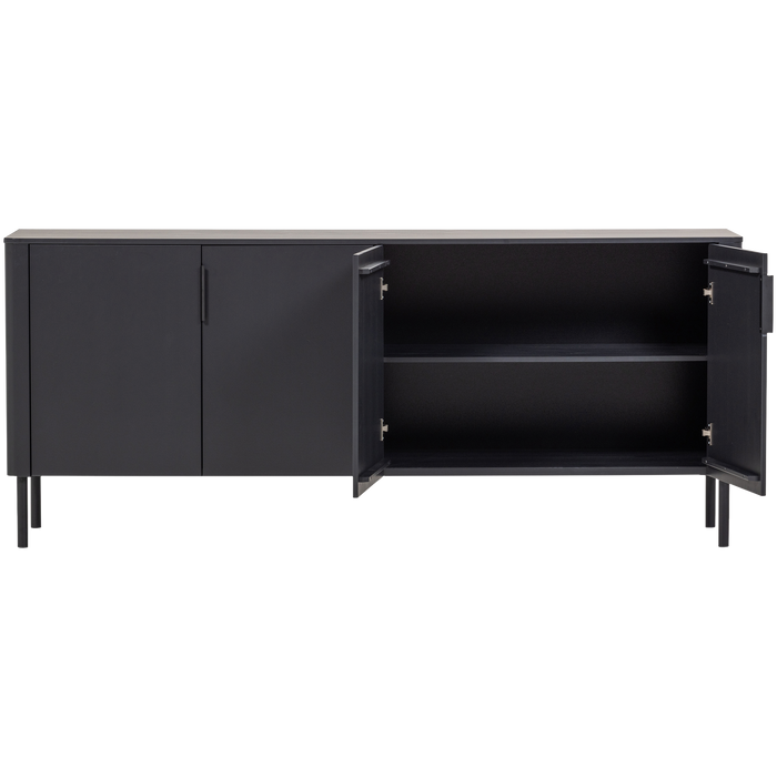 WOOOD Gunnar Dressoir 200 cm - Grenen - Matzwart - 85x201x44