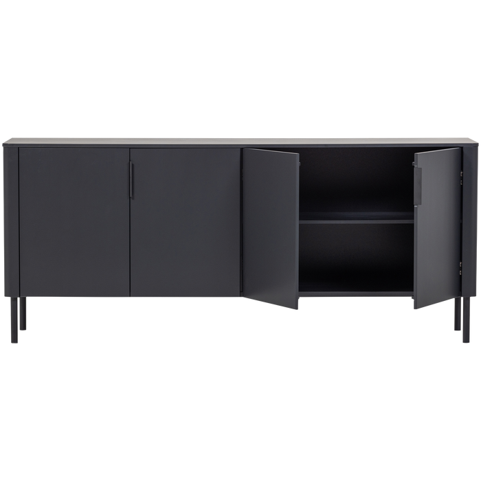 WOOOD Gunnar Dressoir 200 cm - Grenen - Matzwart - 85x201x44