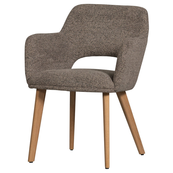 WOOOD Murat Eetkamerstoelen Houten Naturel Poot - Taupe - Set van 6