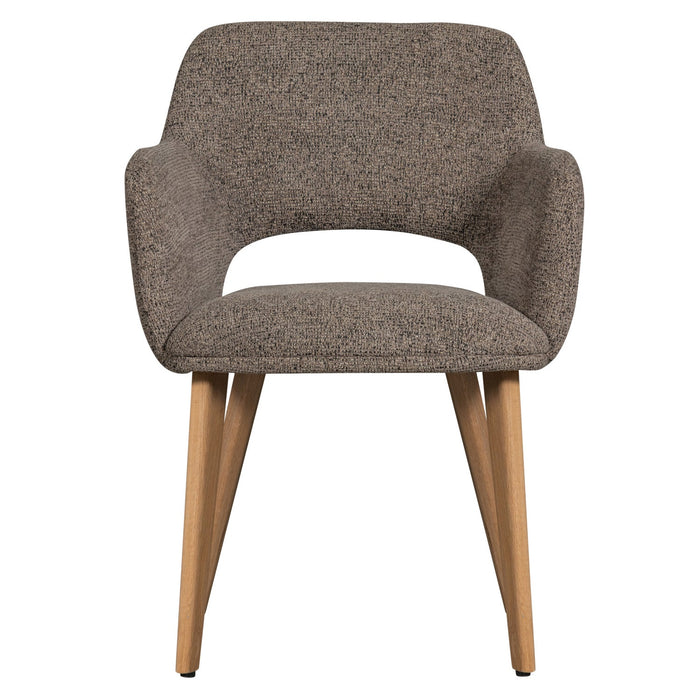 WOOOD Murat Eetkamerstoelen Houten Naturel Poot - Taupe - Set van 6