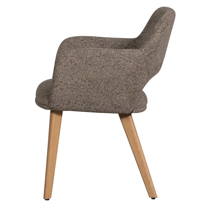 WOOOD Murat Eetkamerstoelen Houten Naturel Poot - Taupe - Set van 6