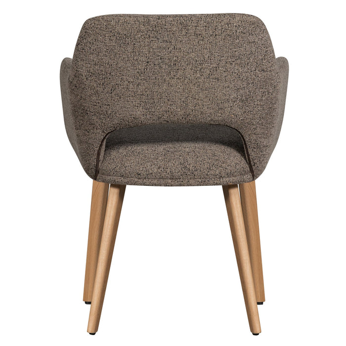 WOOOD Murat Eetkamerstoelen Houten Naturel Poot - Taupe - Set van 6