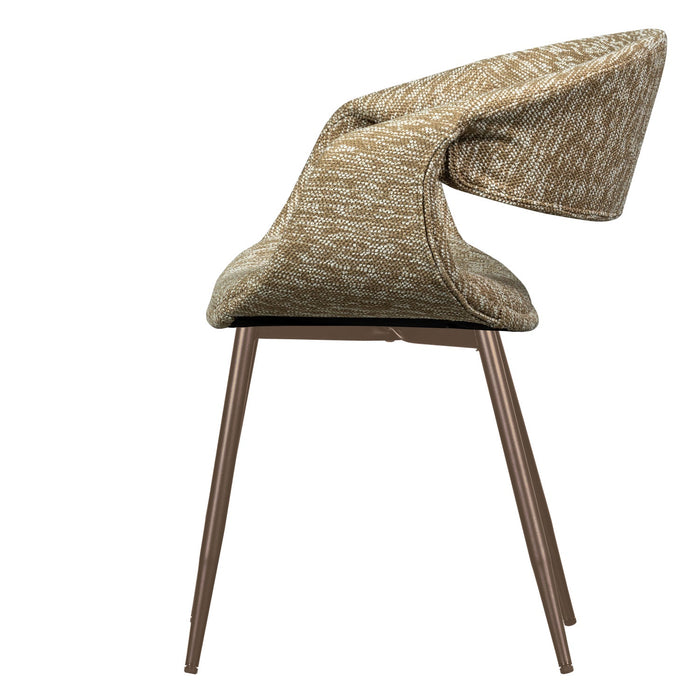 WOOOD Yossi Eetkamerstoelen Met Metalen Koper Poot - Zand - Set van 6