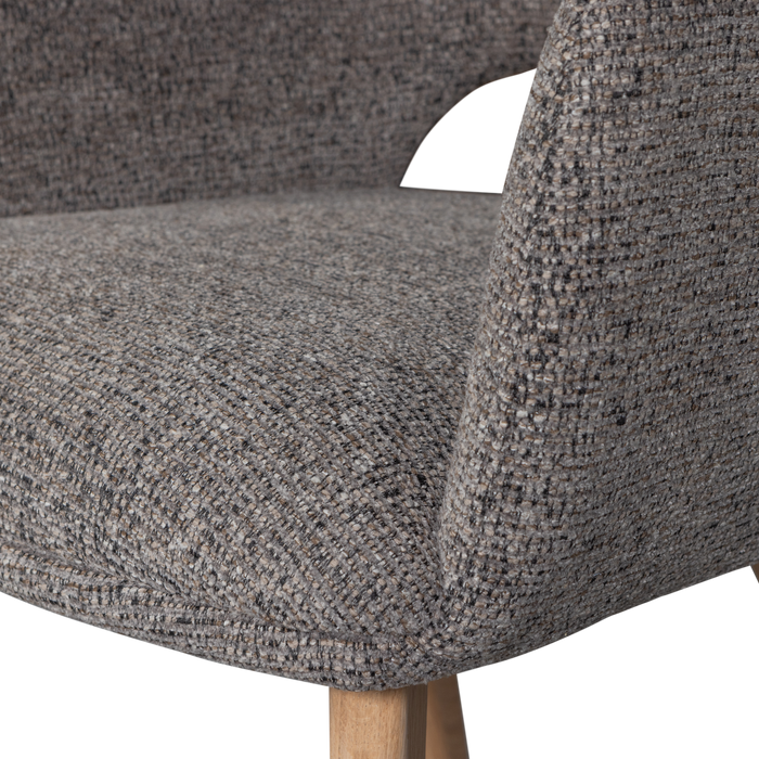 WOOOD Murat Eetkamerstoelen Houten Naturel Poot - Taupe - Set van 6