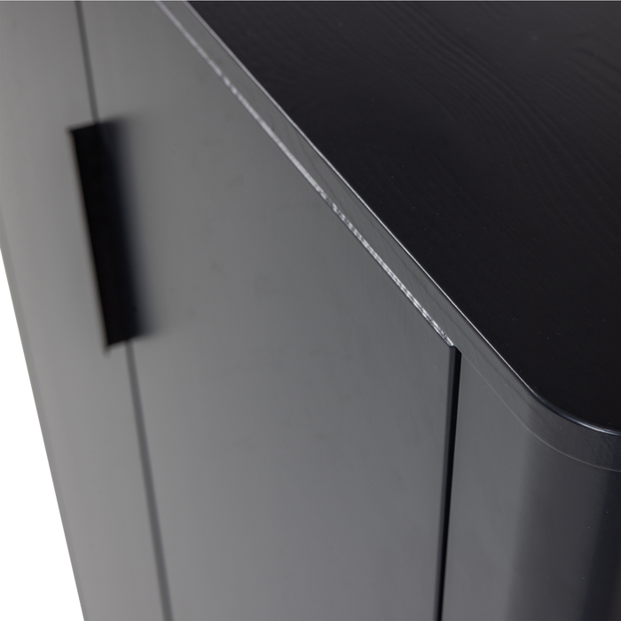 WOOOD Gunnar 2-Deurs Kast - Grenen - Matzwart -135x85x39