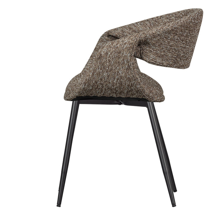 WOOOD Yossi Eetkamerstoelen Metalen Zwarte Poot - Bruin - Set van 6