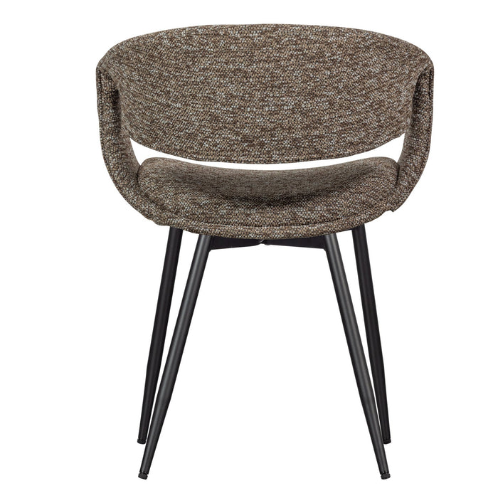 WOOOD Yossi Eetkamerstoelen Metalen Zwarte Poot - Bruin - Set van 6