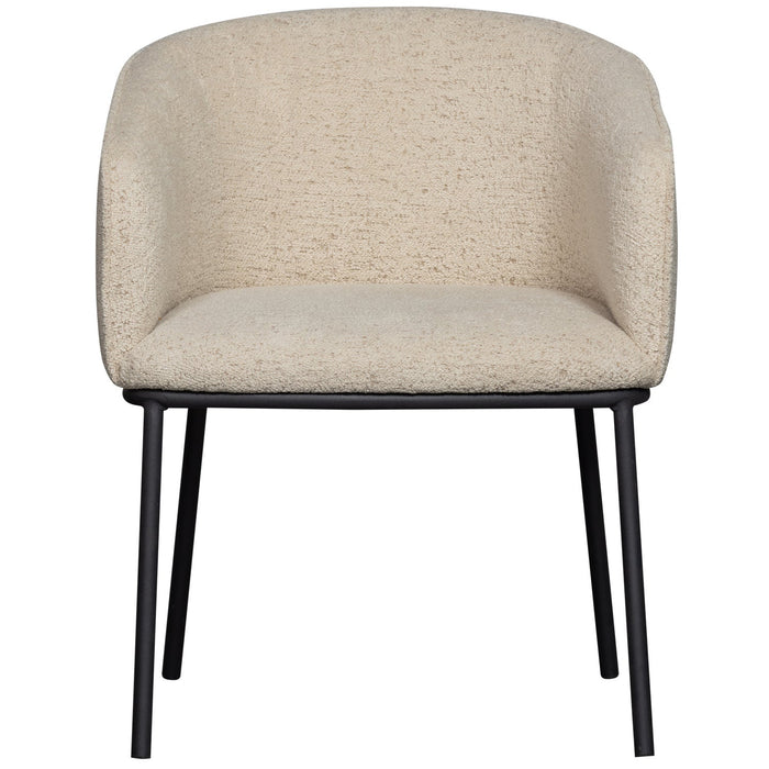 WOOOD Leon Eetkamerstoelen - Bouclé - Naturel - Set van 6