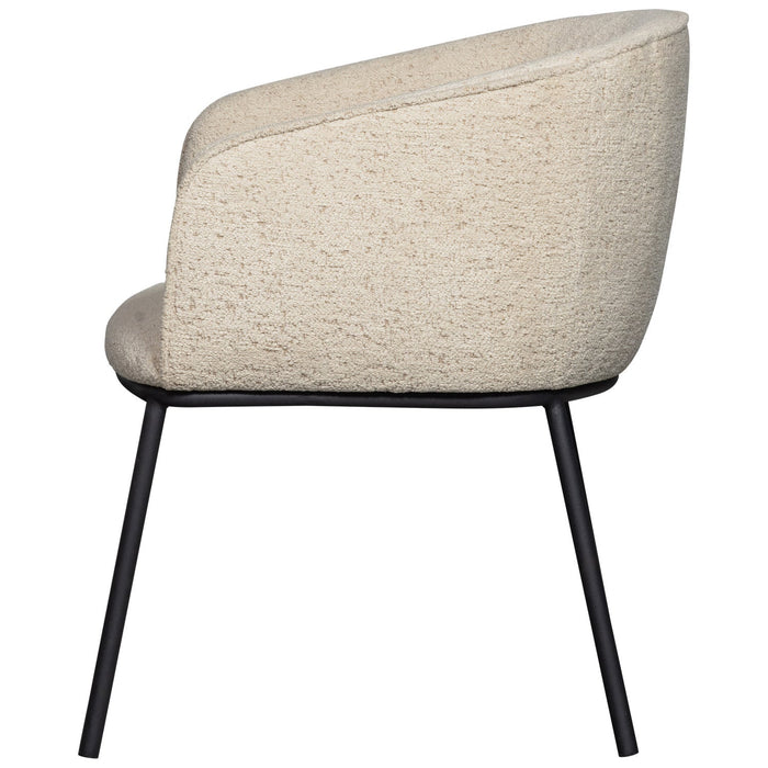 WOOOD Leon Eetkamerstoelen - Bouclé - Naturel - Set van 6
