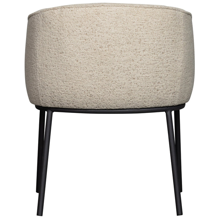 WOOOD Leon Eetkamerstoelen - Bouclé - Naturel - Set van 6