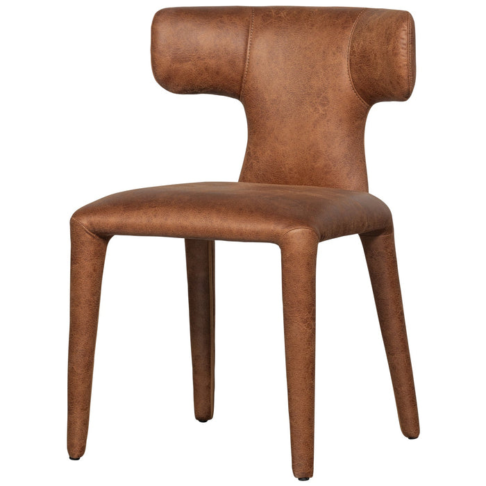 WOOOD Permit Eetkamerstoelen - Leerlook - Cognac - Set van 6