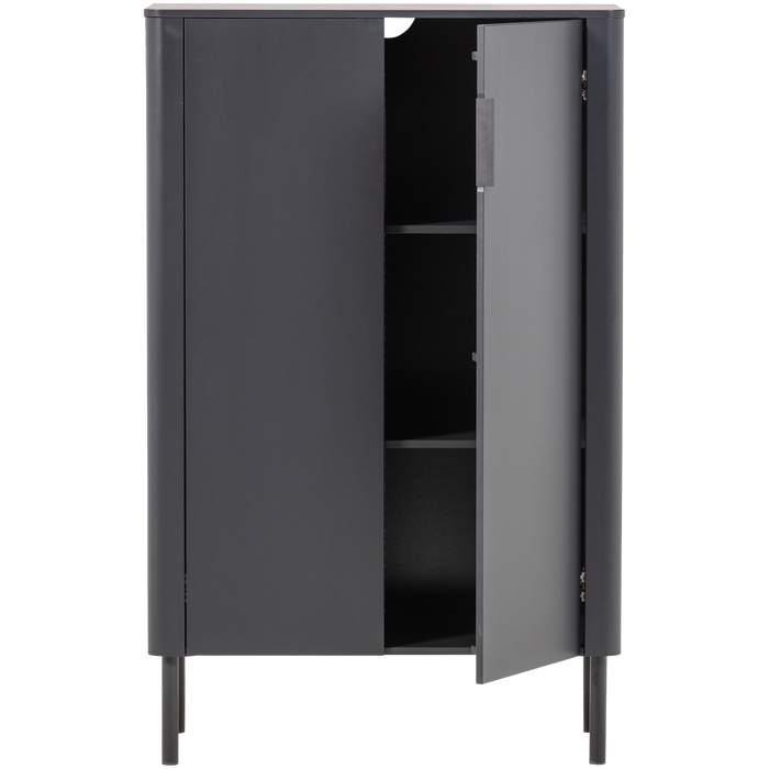 WOOOD Gunnar 2-Deurs Kast - Grenen - Matzwart -135x85x39