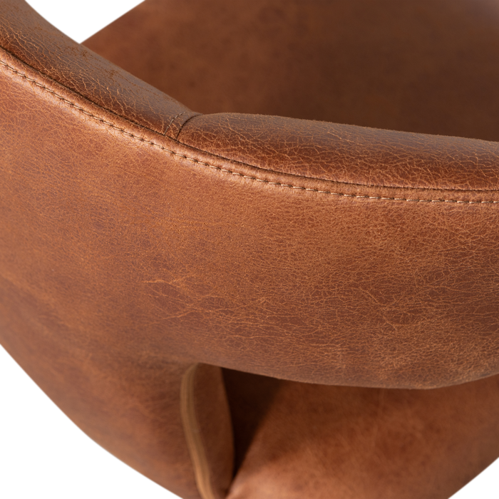 WOOOD Permit Eetkamerstoelen - Leerlook - Cognac - Set van 6