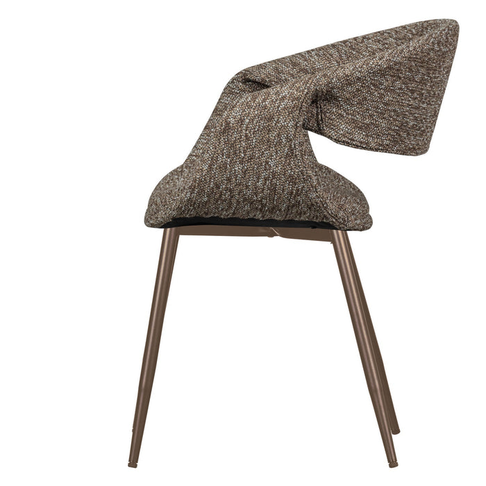 WOOOD Yossi Eetkamerstoelen Metalen Koper Poot - Bruin - Set van 6