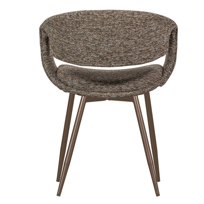 WOOOD Yossi Eetkamerstoelen Metalen Koper Poot - Bruin - Set van 6