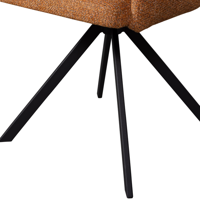 WOOOD Fenne Eetkamerstoelen - Polyester - Ginger - Set van 6