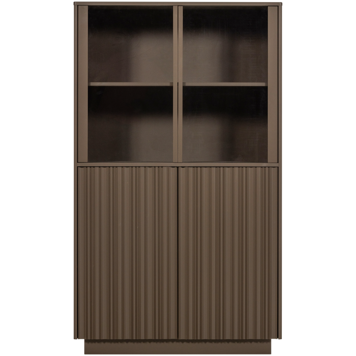 WOOOD Nova Lage Vitrinekast - Grenen - Truffel Bruin - 172x102x40