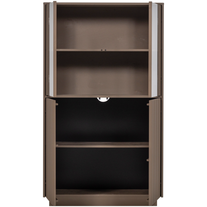 WOOOD Nova Lage Vitrinekast - Grenen - Truffel Bruin - 172x102x40