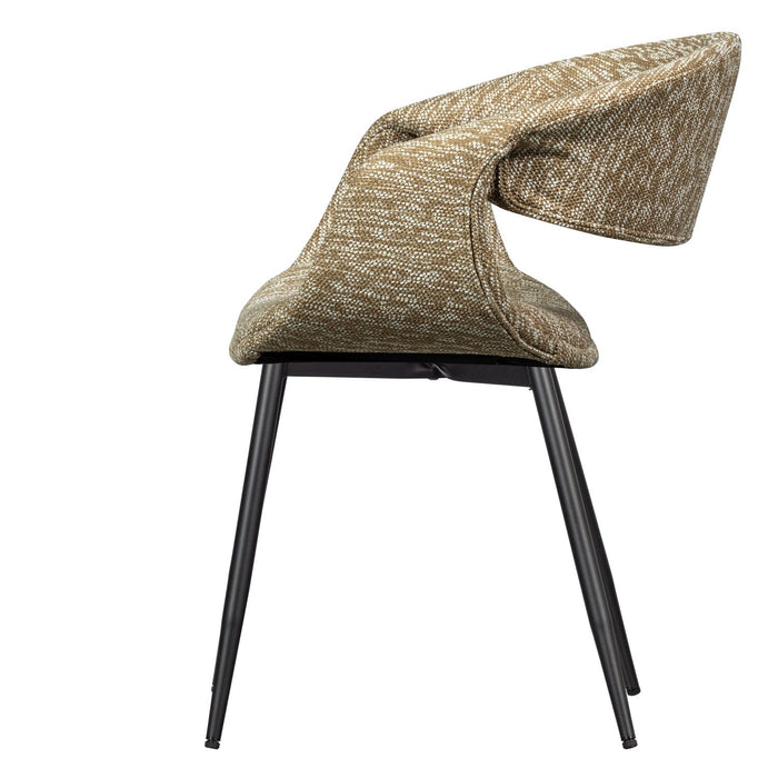 WOOOD Yossi Eetkamerstoelen Met Metalen Zwarte Poot - Zand - Set van 6