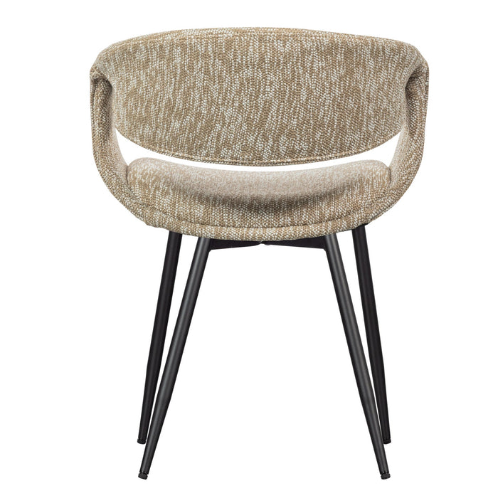 WOOOD Yossi Eetkamerstoelen Met Metalen Zwarte Poot - Zand - Set van 6