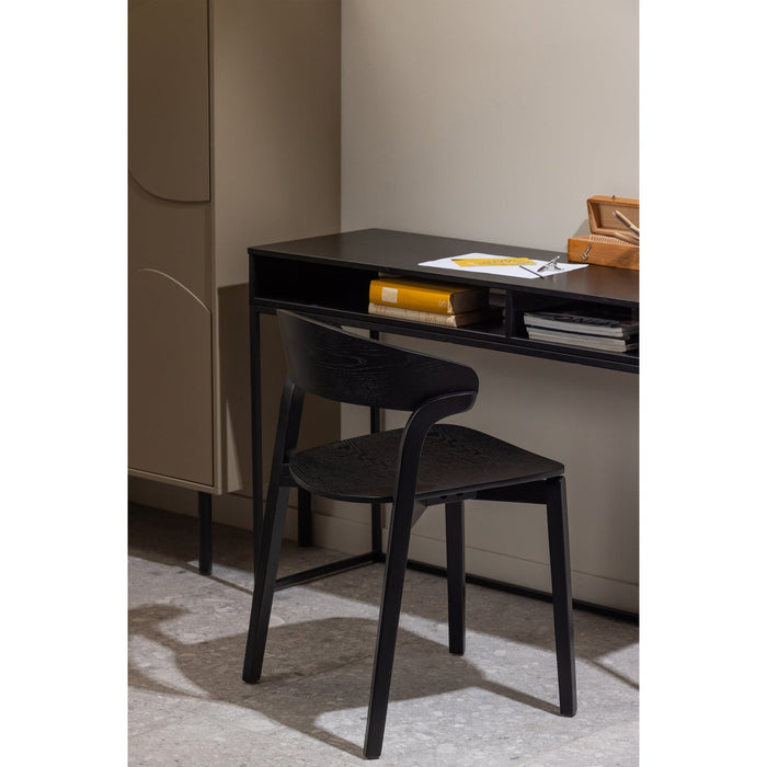 WOOOD Cras Eetkamerstoelen - Essenhout - Zwart - Set van 6