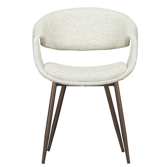 WOOOD Yossi Eetkamerstoelen Metalen Koper Poot - Naturel - Set van 6