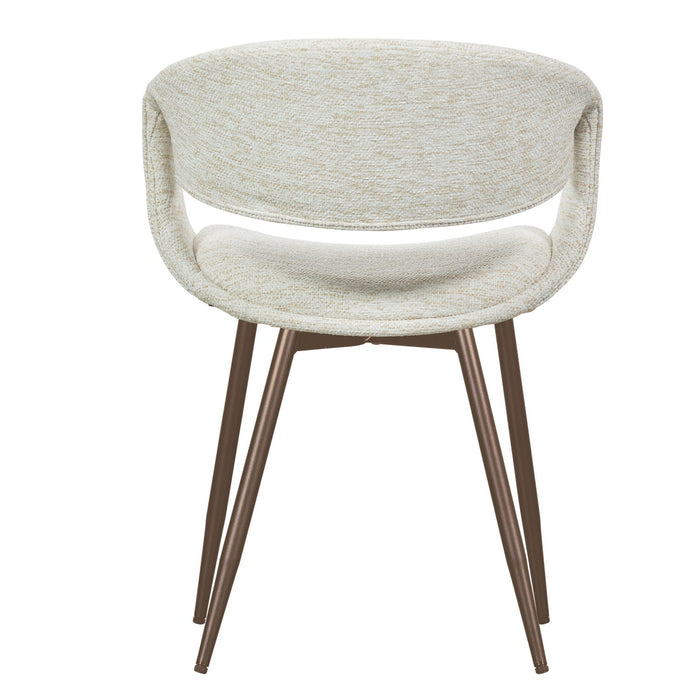 WOOOD Yossi Eetkamerstoelen Metalen Koper Poot - Naturel - Set van 6