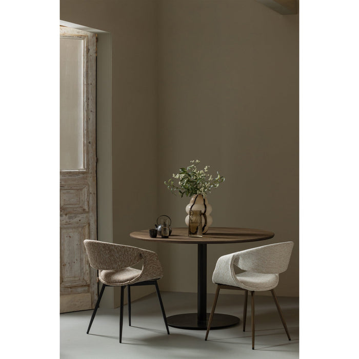 WOOOD Yossi Eetkamerstoelen Metalen Koper Poot - Naturel - Set van 6