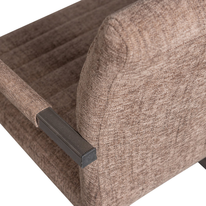 WOOOD Bas Eetkamerstoelen - Geweven Stof - Bruin Melange - Set van 6