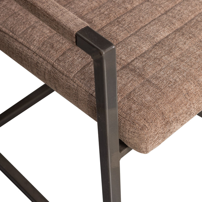 WOOOD Bas Eetkamerstoelen - Geweven Stof - Bruin Melange - Set van 6