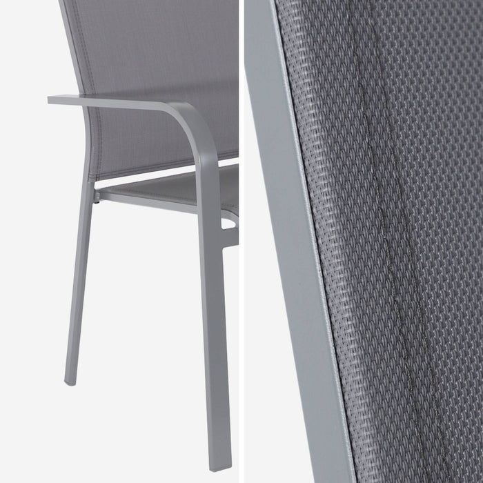 sweeek - Stapelen tuinstoelen van aluminium en textileen (Set van 2)