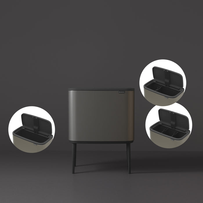 Brabantia Bo Touch Bin Afvalemmer 11 + 23 L - Platinum