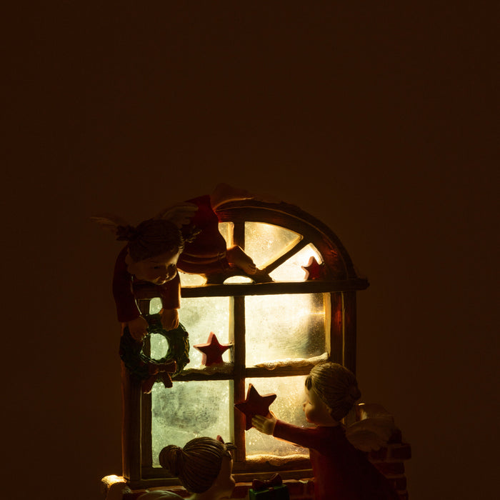 J-Line decoratie Engelen Venster - polyresin - mix - LED