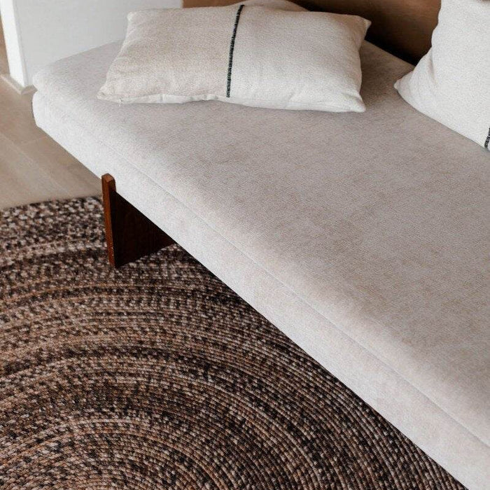 Interieur05 Rond wollen vloerkleed Gapo Donkerbruin gemeleerd