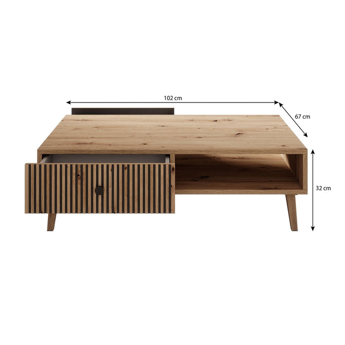 Meubella - Salontafel Bali - Eiken - 102 cm