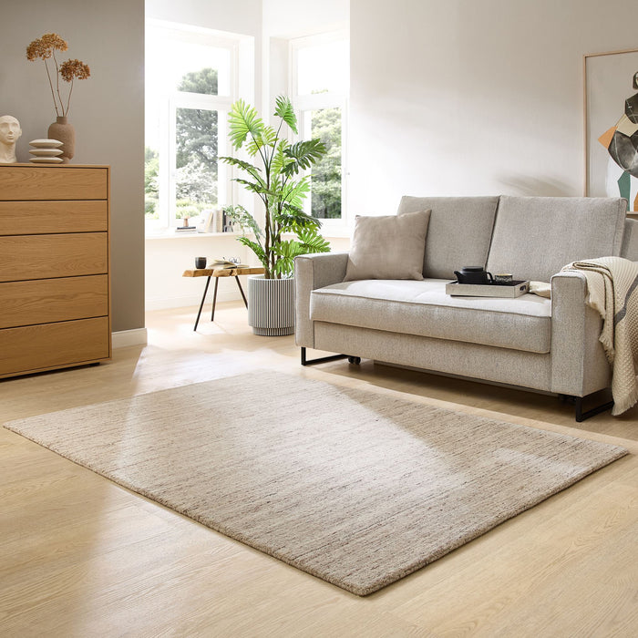 Theko Handgeweven wollen tapijt Pure 250x350 cm - Beige