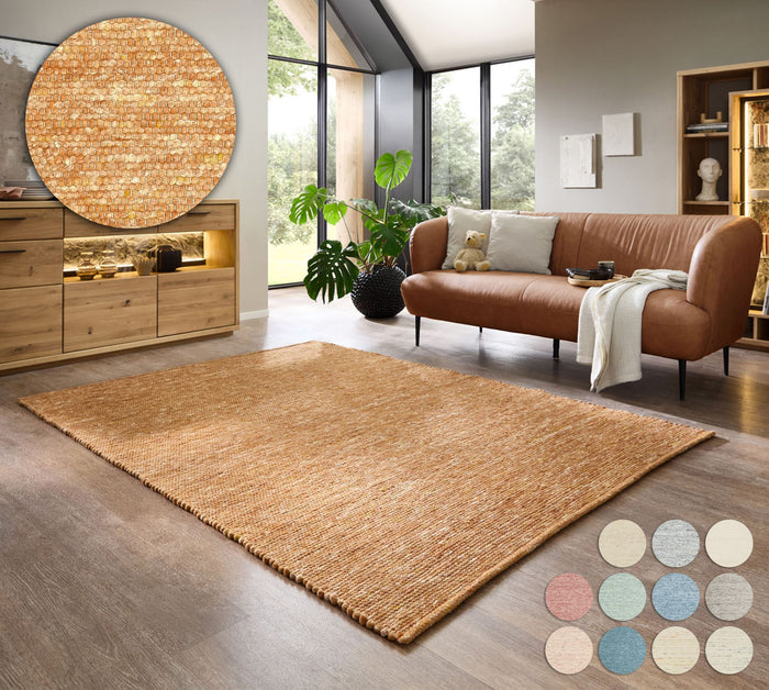 Theko Handgeweven wollen tapijt Alpen 190x290 cm - Terracotta