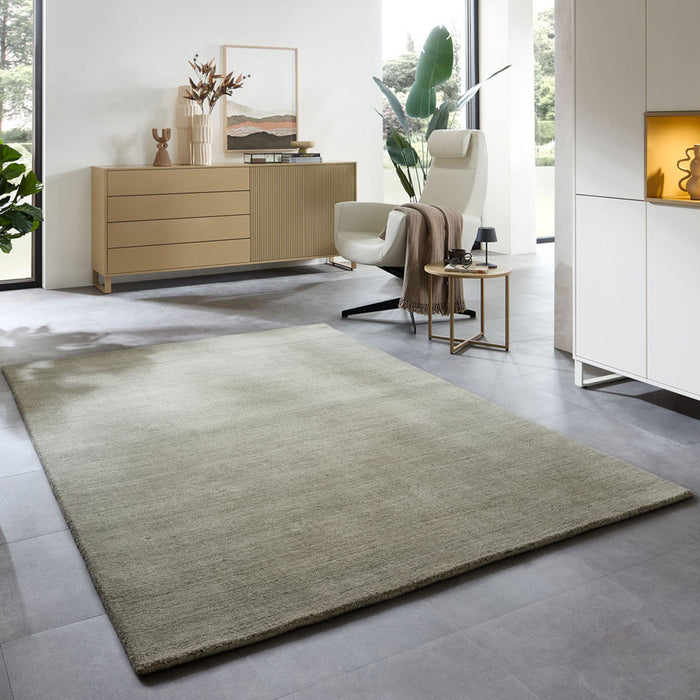 Theko Handgeweven wollen viscose tapijt San Diego 60x90 cm - Groen