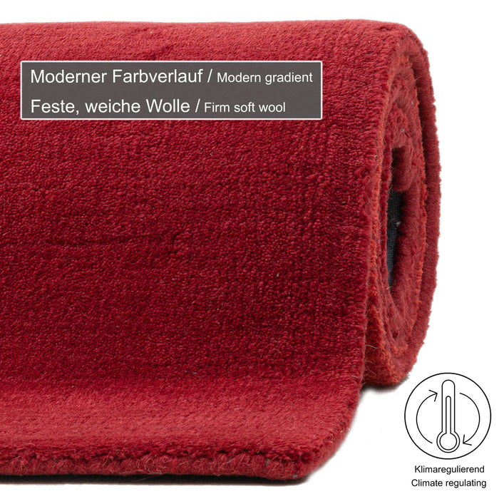 Theko Tapijt met kleurverloop Wool Comfort 90x160 cm - Rood