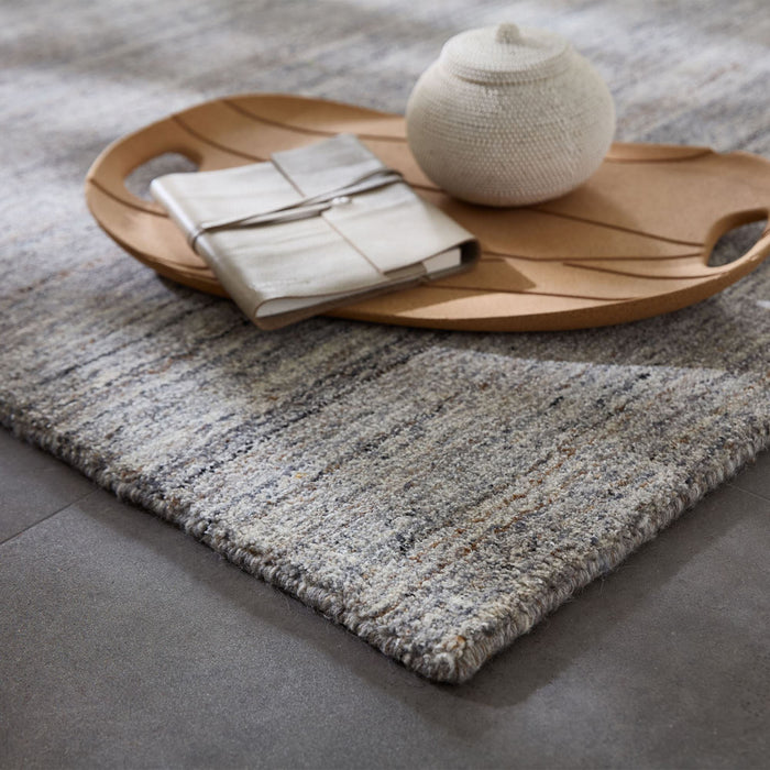 Theko Handgeweven wollen viscose tapijt San Diego 250x350 cm - Grijs